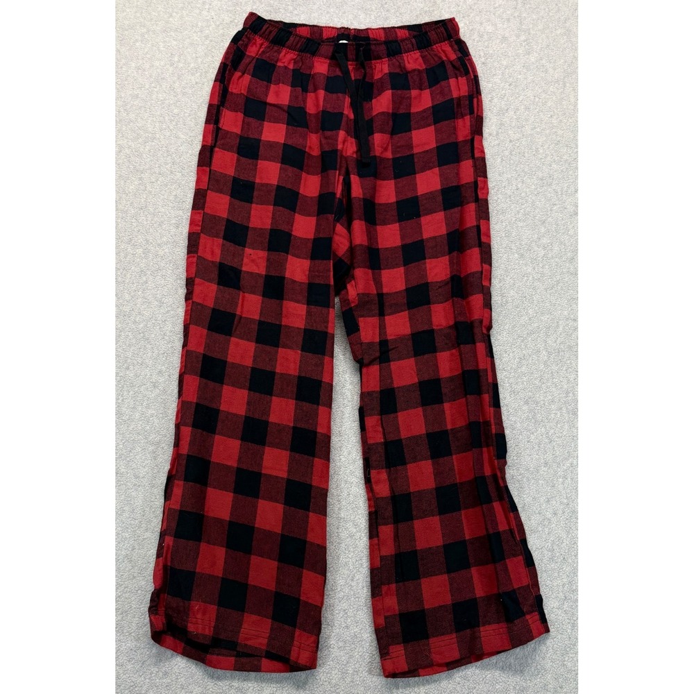 NWT Natural Reflections Unisex Flannel Pajama Pants Red Black Buffalo Plaid S